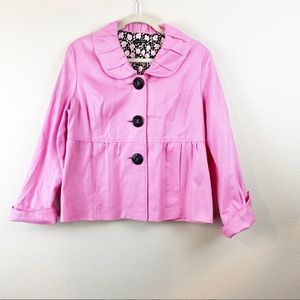 💕600 West Pink Short Jacket Peplum Detail Size 12